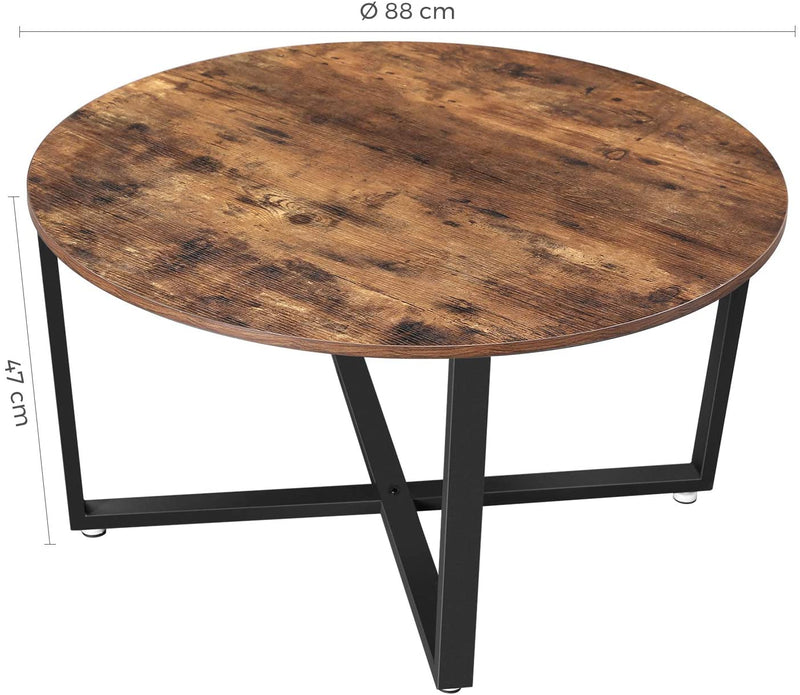 Table basse ronde "México" métal bois