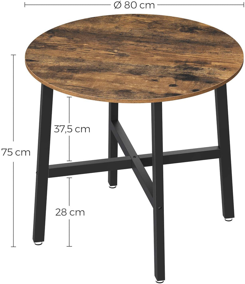 Table à manger ronde "Ravna" métal bois