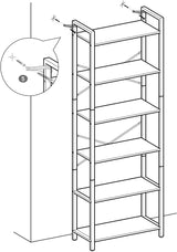 Etagère 6 niveaux "Roses" métal bois