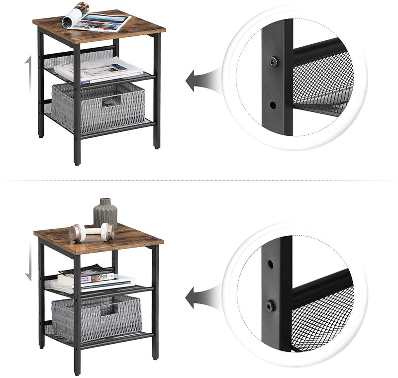 Tables de chevet "Leeds" métal bois