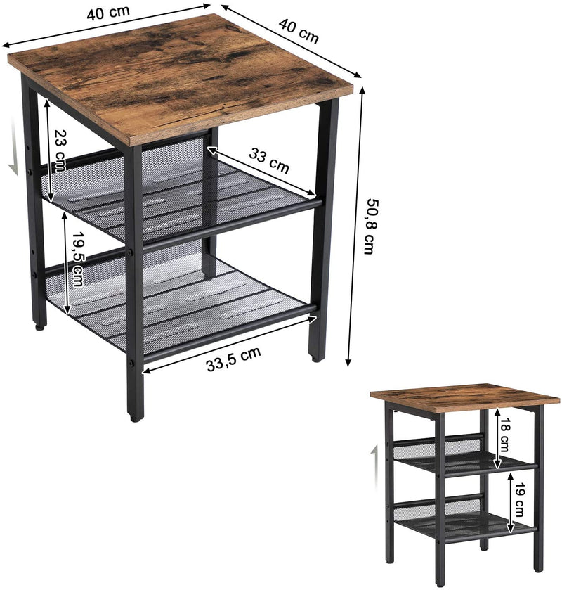 Tables de chevet "Leeds" métal bois