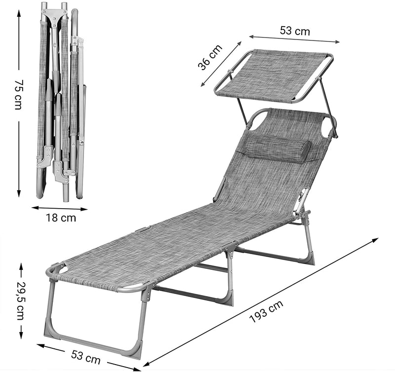 Chaise longue avec pare-soleil "Dimaro"