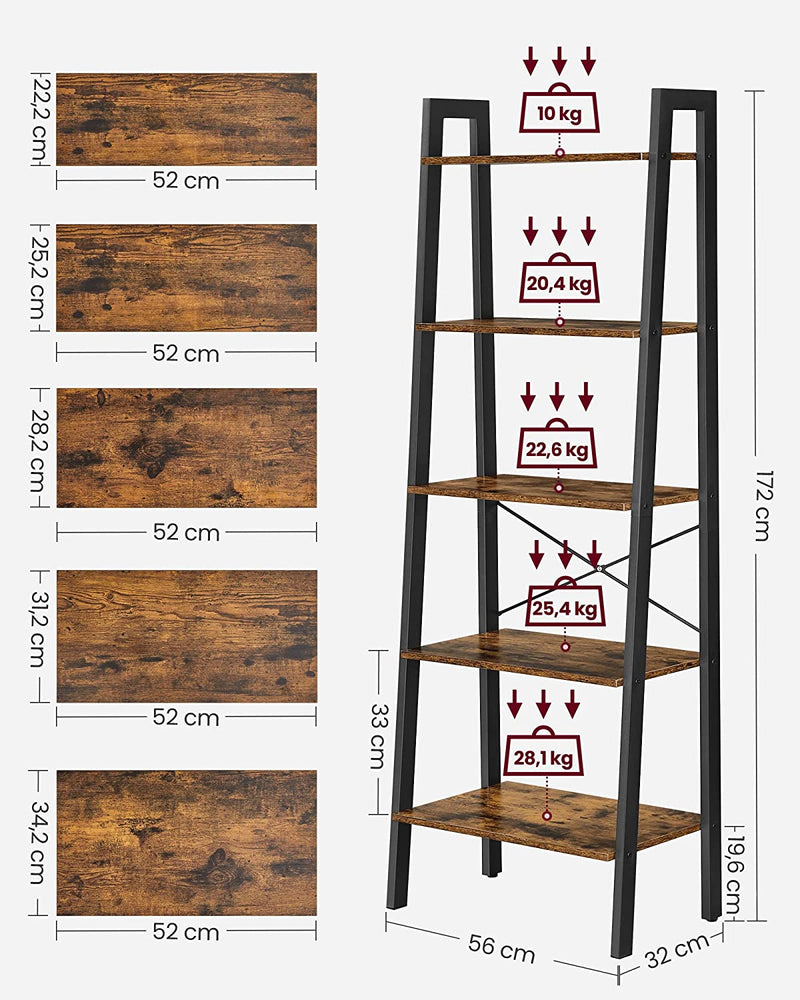 Etagère inclinée "Patna" métal bois