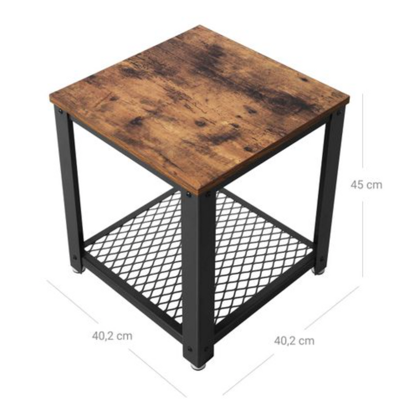 Table de chevet "Torino" métal bois