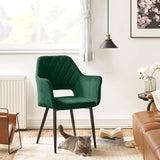 Chaises velours vertes "Garriga"