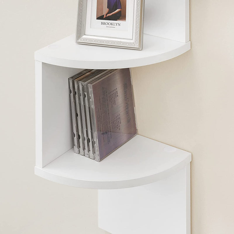 MINGPING Bibliothèque d'angle Bibliothèque du sol au plafond, étagère d' angle simple en bois massif, étagère d'angle simple (couleur : blanc) :  : Maison