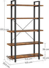Etagère 5 niveaux "Cebu" métal bois