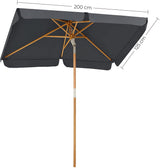 Parasol rectangulaire inclinable "Formosa" gris